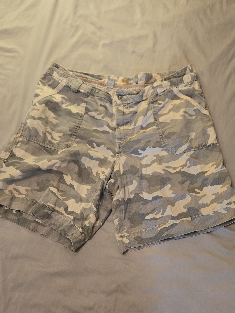 Carhartt Women's Gray Camouflage Cargo Shorts